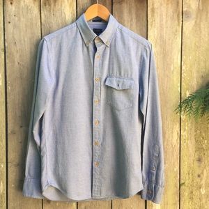 J Crew Slim Fit Mini Herringbone Twill Shirt S